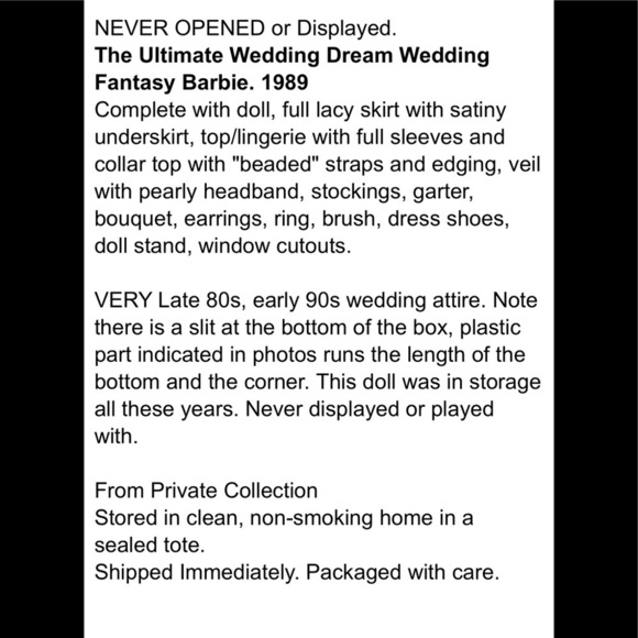 Vintage 1989 Mattel Wedding Fantasy Barbie NRFBNIB - Picture 8 of 11